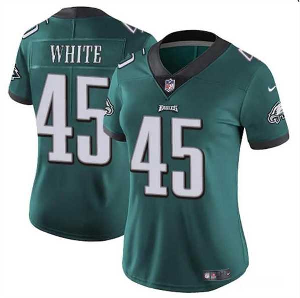 Womens Philadelphia Eagles #45 Devin White Green Vapor Untouchable Limited Stitched Jersey Dzhi